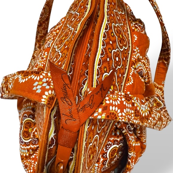 Vera Bradley Orange Boho Floral Medallion Medium Shoulder Bag - NWOT - Picture 3 of 7